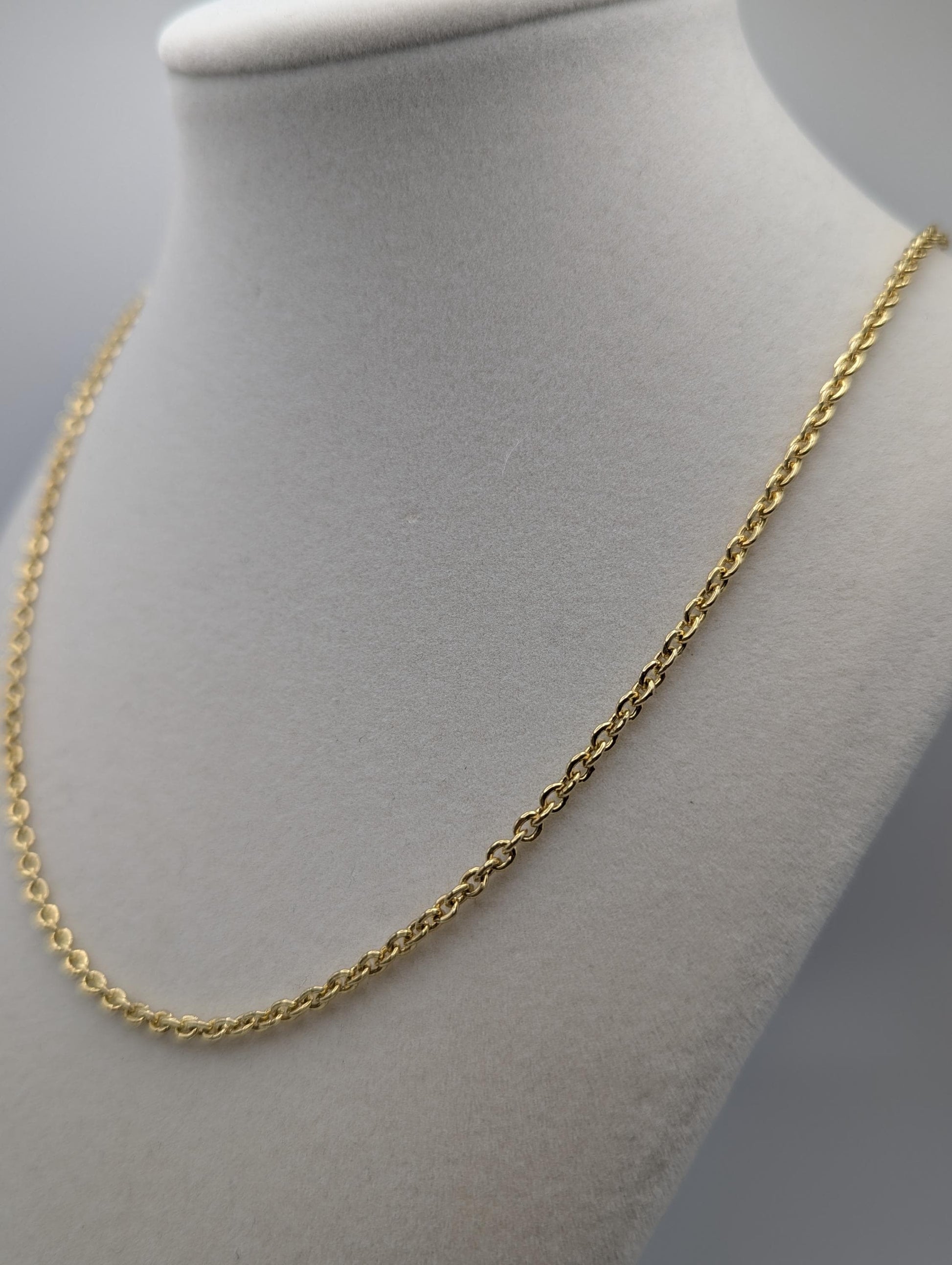 14k Yellow Gold Chain Link Necklace Yellow Gold Round Link Chain 24"