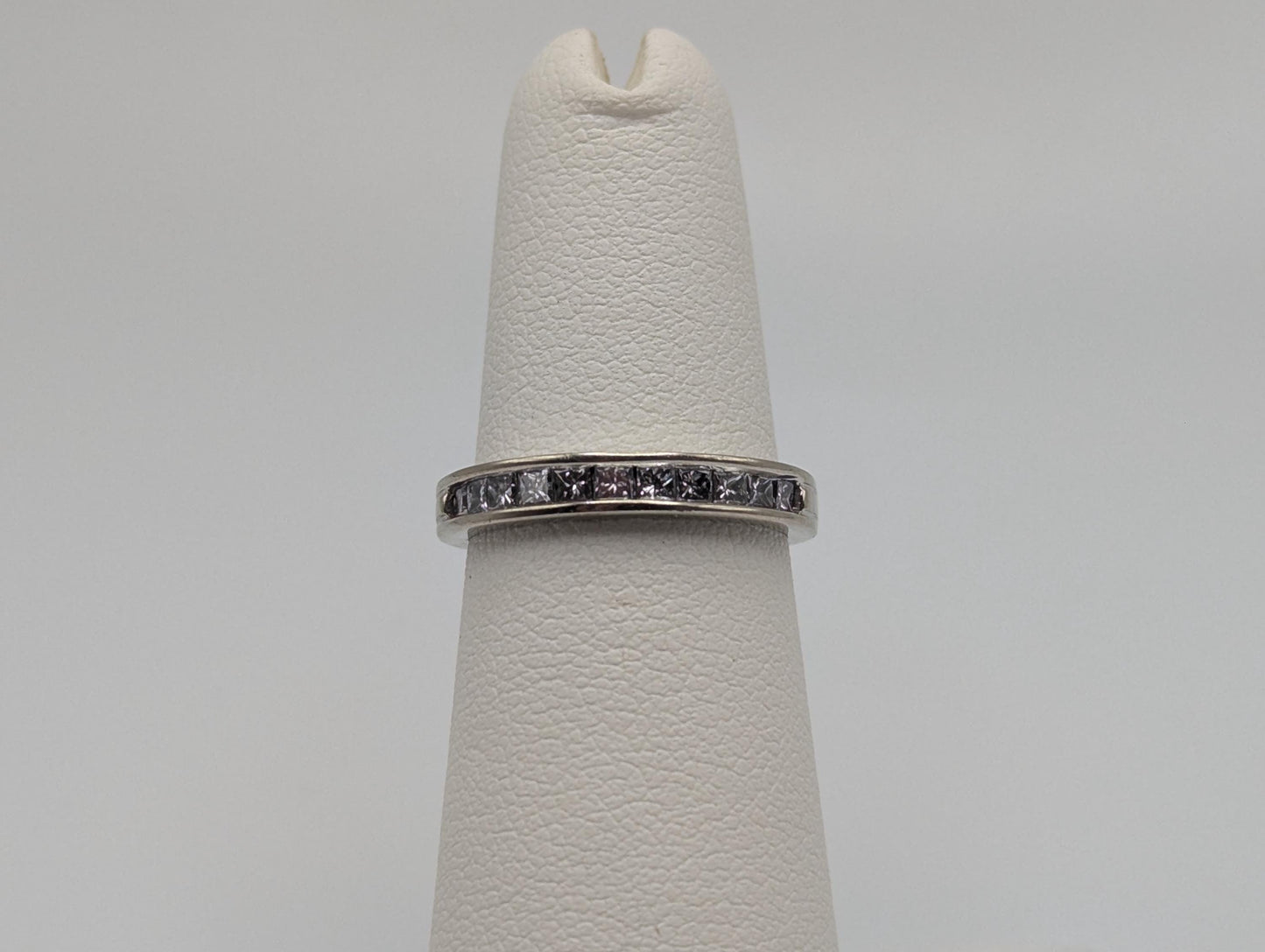 14k White Gold Diamond 0.35 ctw Channel Set Half Wedding Band Anniversary Ring