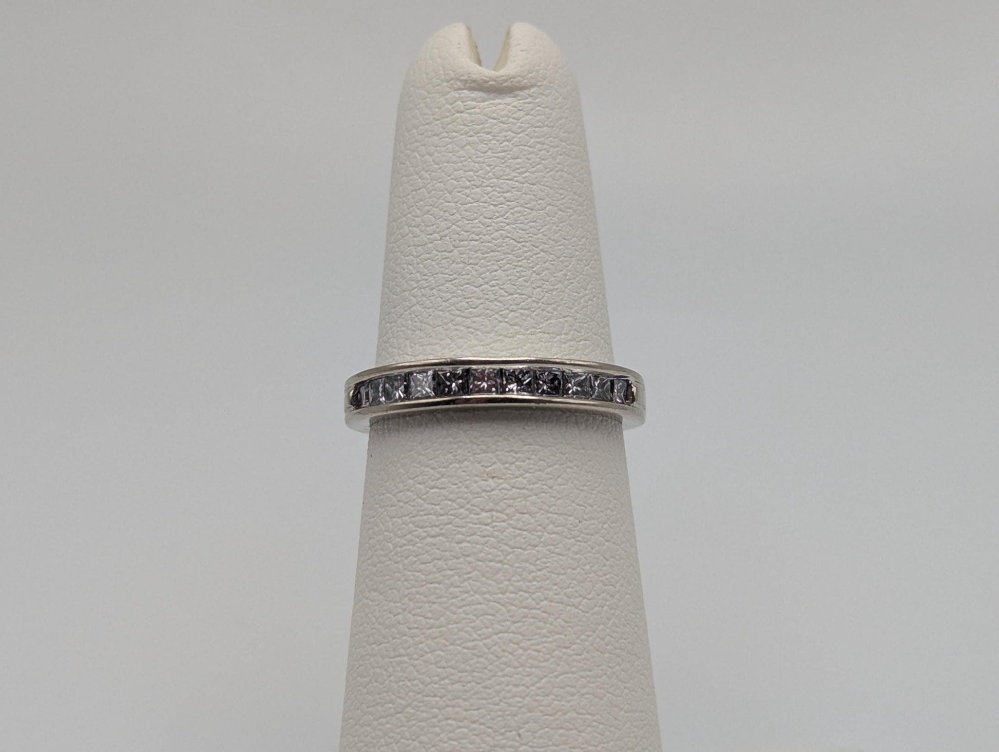 14k White Gold Diamond 0.35 ctw Channel Set Half Wedding Band Anniversary Ring