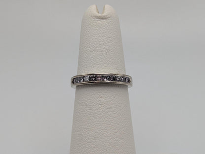 14k White Gold Diamond 0.35 ctw Channel Set Half Wedding Band Anniversary Ring