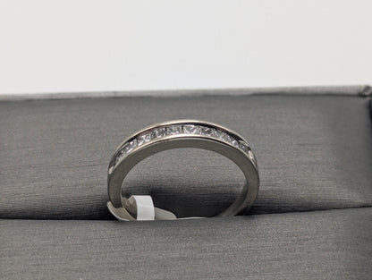 14k White Gold Diamond 0.35 ctw Channel Set Half Wedding Band Anniversary Ring