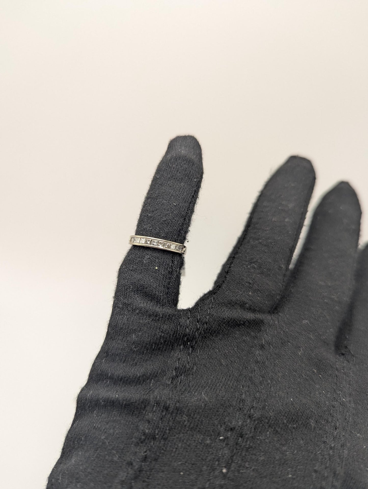 14k White Gold Diamond 0.35 ctw Channel Set Half Wedding Band Anniversary Ring