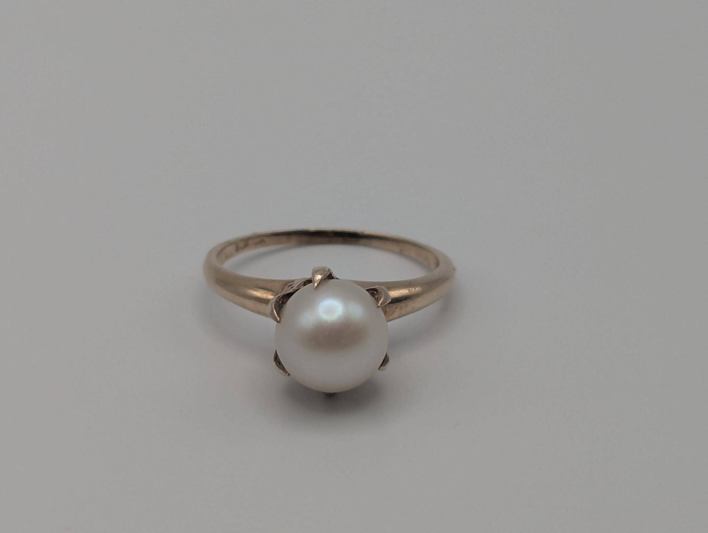 10k Vintage Yellow Gold Victorian Pearl Ring Cocktail Ring