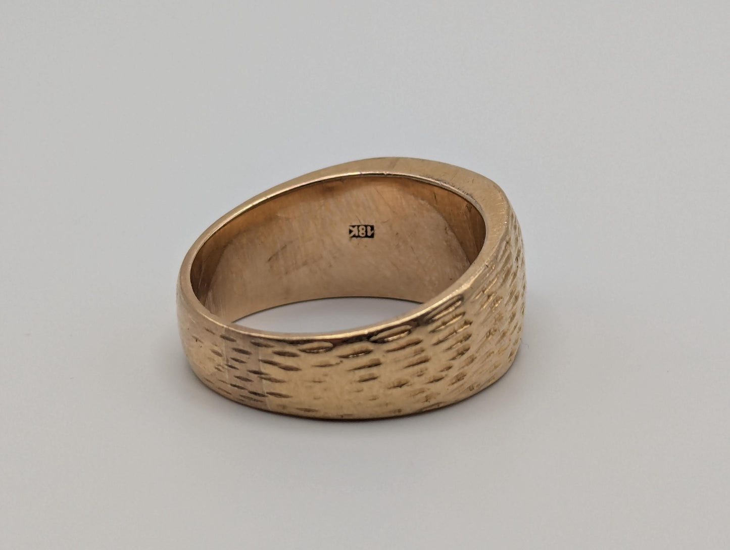 Heavy 18k Solid Gold 10gr Gold Black Star Sapphire Statement Signet Cigar Ring Wedding Mens