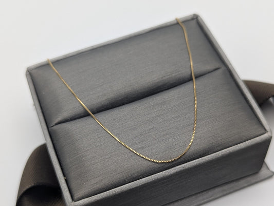 10k Yellow Gold Box Chain Necklace 18inch Box Chain Vintage Italian Box Chain.