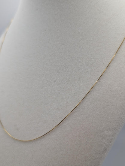 10k Yellow Gold Box Chain Necklace 18inch Box Chain Vintage Italian Box Chain.