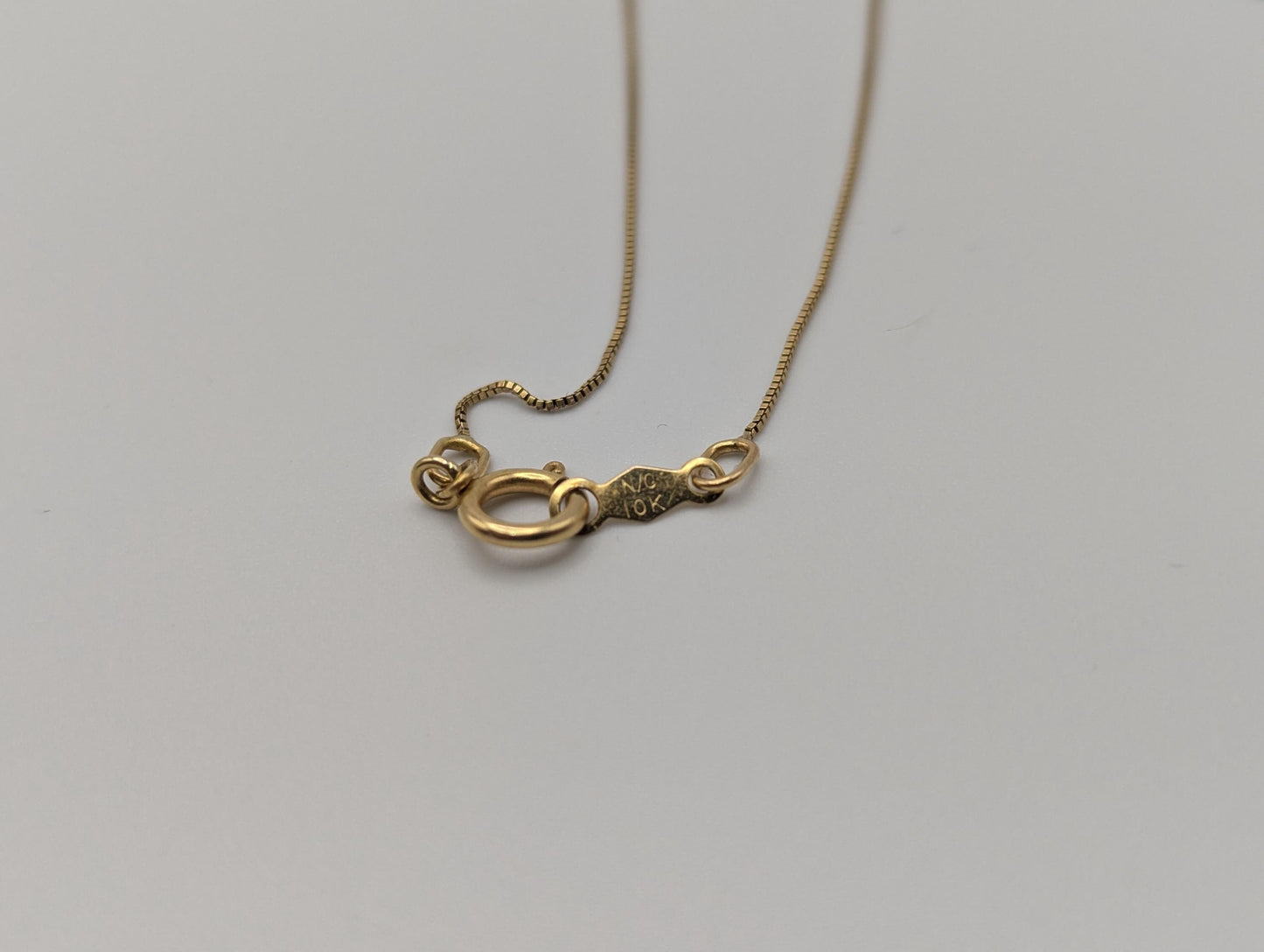 10k Yellow Gold Box Chain Necklace 18inch Box Chain Vintage Italian Box Chain.