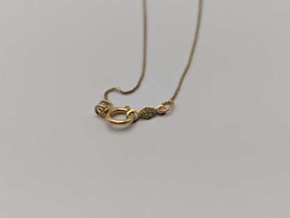 10k Yellow Gold Box Chain Necklace 18inch Box Chain Vintage Italian Box Chain.