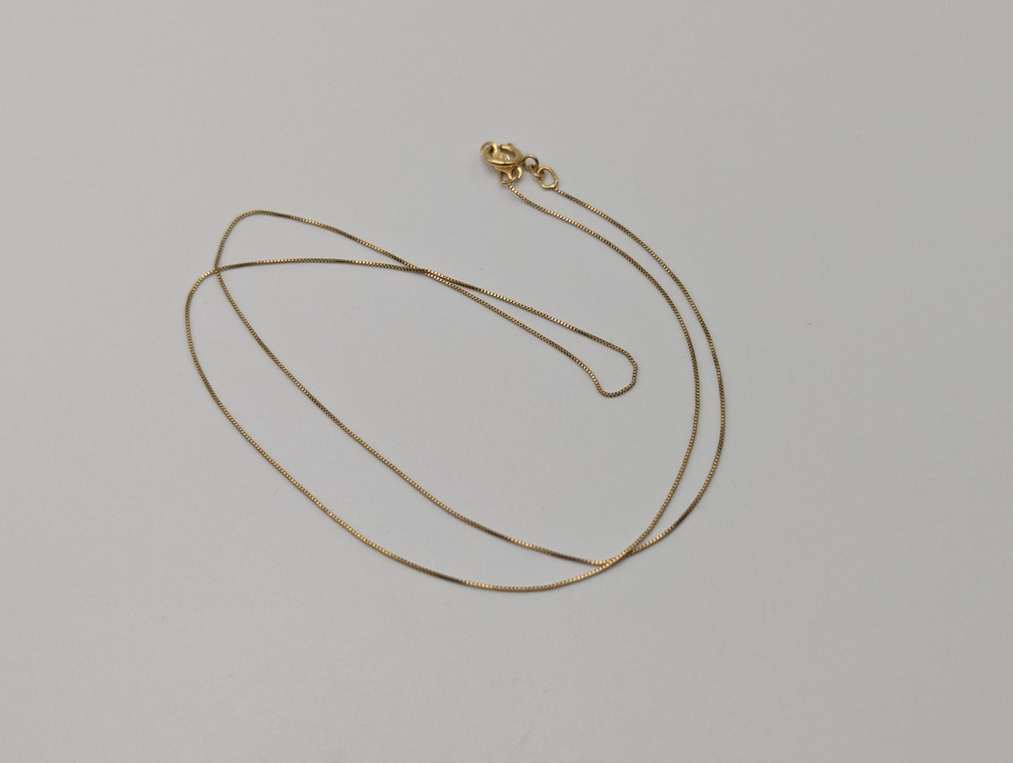 10k Yellow Gold Box Chain Necklace 18inch Box Chain Vintage Italian Box Chain.