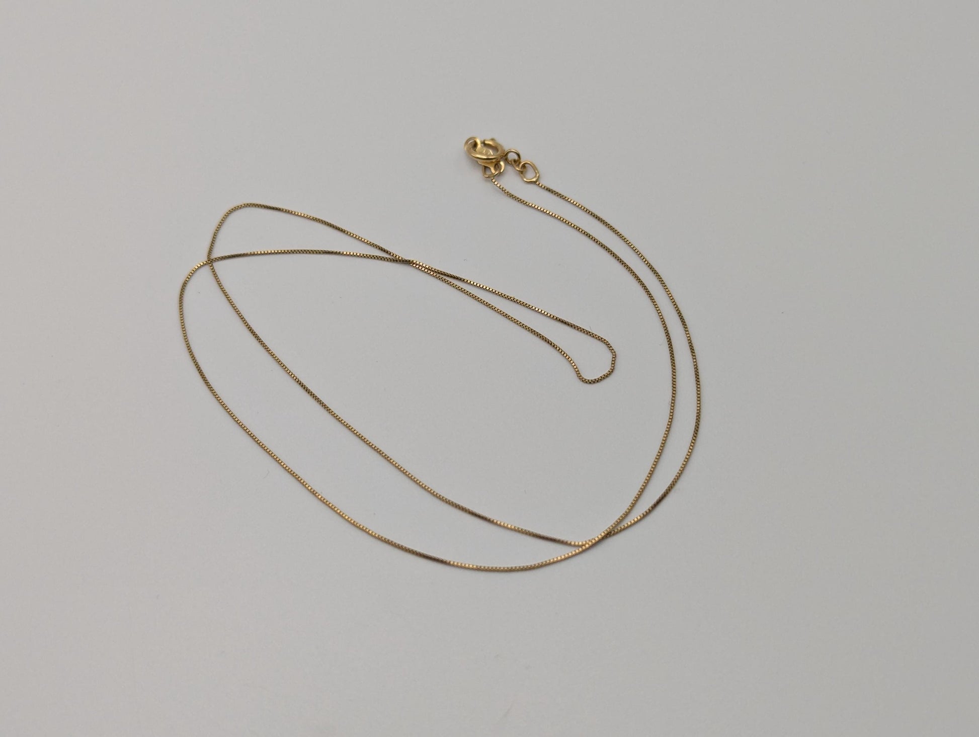 10k Yellow Gold Box Chain Necklace 18inch Box Chain Vintage Italian Box Chain.