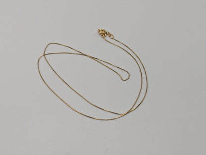 10k Yellow Gold Box Chain Necklace 18inch Box Chain Vintage Italian Box Chain.