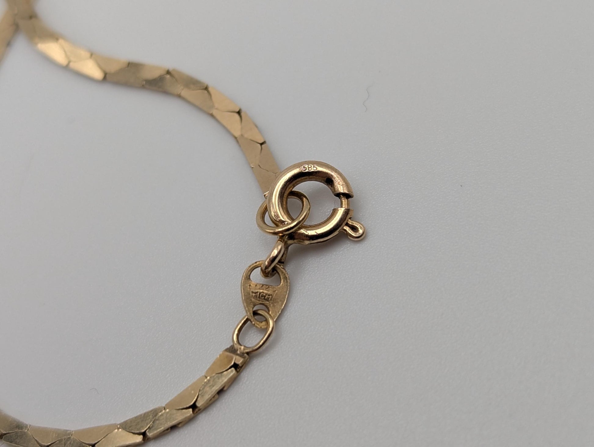 14k Italy Yellow Gold Heavy 8gr Speciality Flat Chain Necklace Yellow Gold 21"