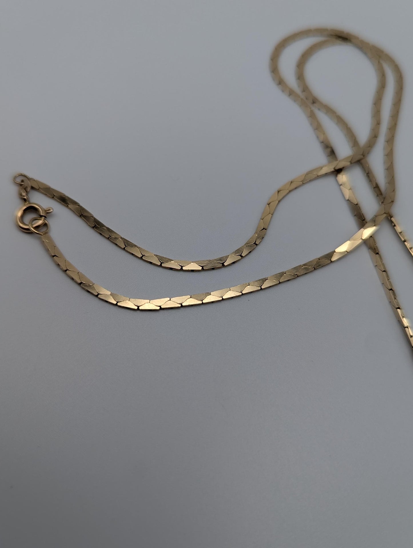 14k Italy Yellow Gold Heavy 8gr Speciality Flat Chain Necklace Yellow Gold 21"