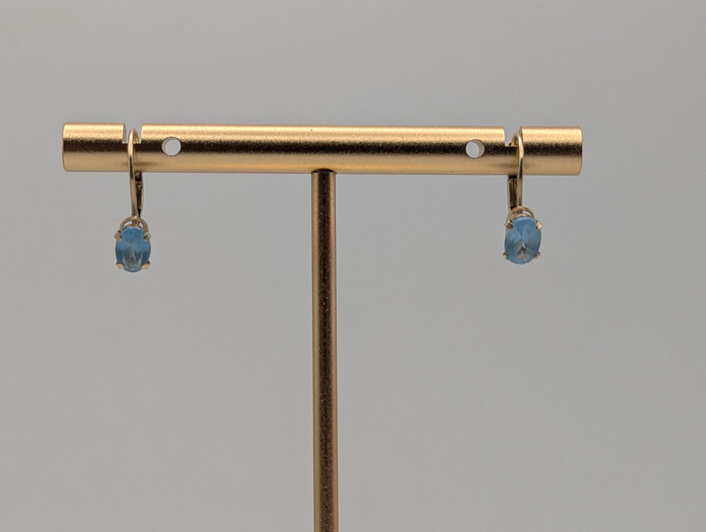10K Yellow Gold Topaz Drop Dangle Earrings Topaz Earrings