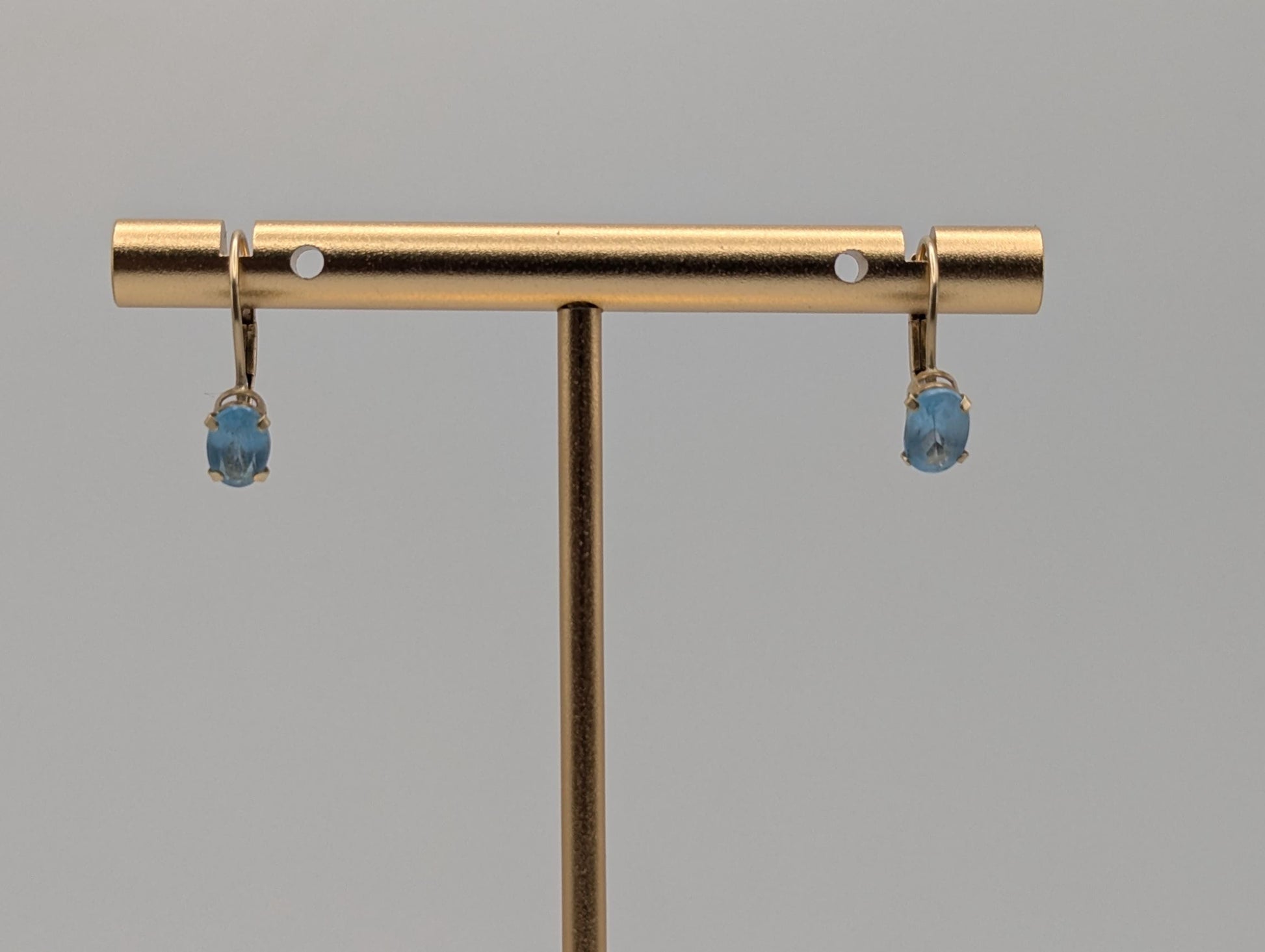 10K Yellow Gold Topaz Drop Dangle Earrings Topaz Earrings