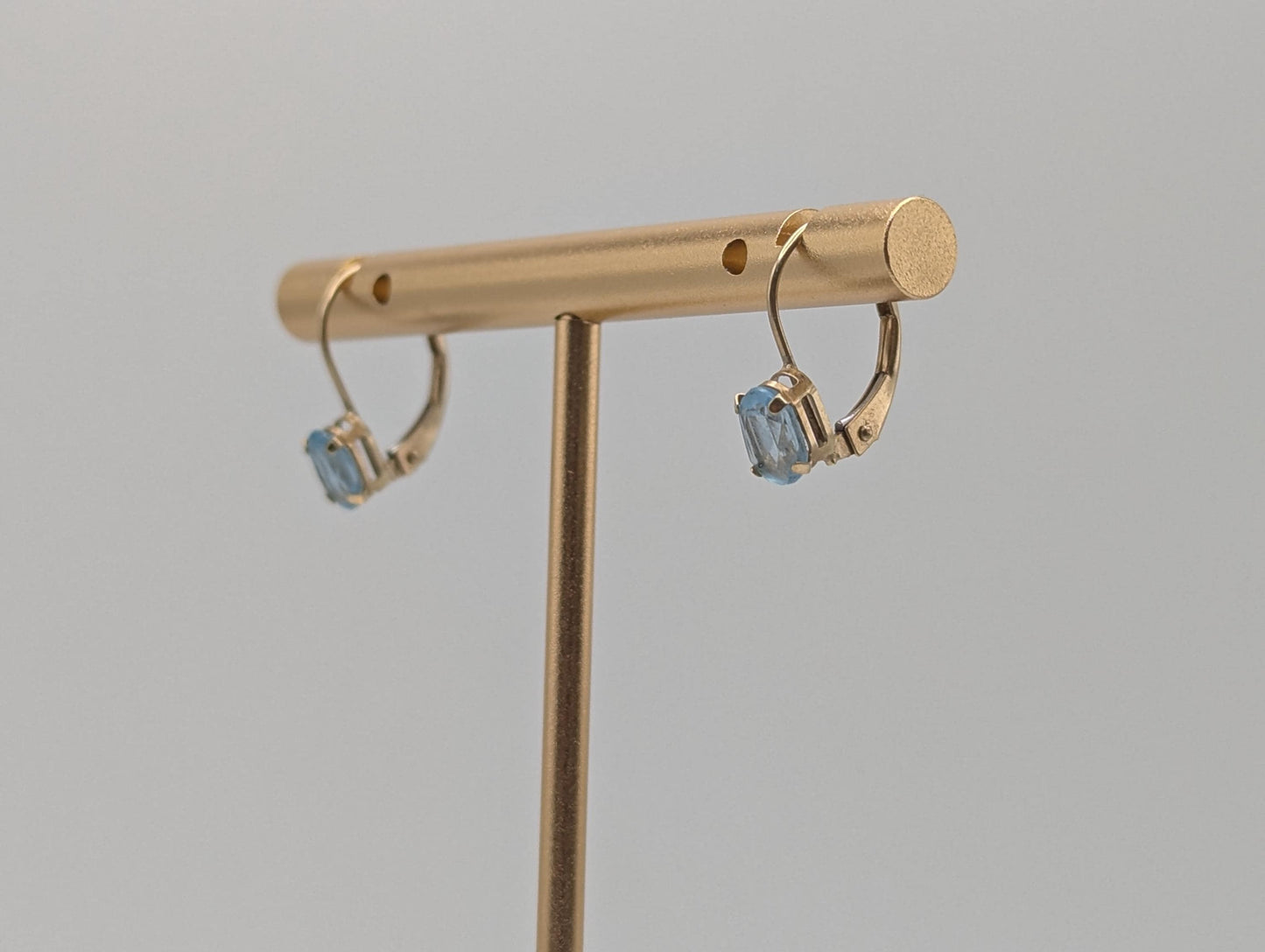 10K Yellow Gold Topaz Drop Dangle Earrings Topaz Earrings