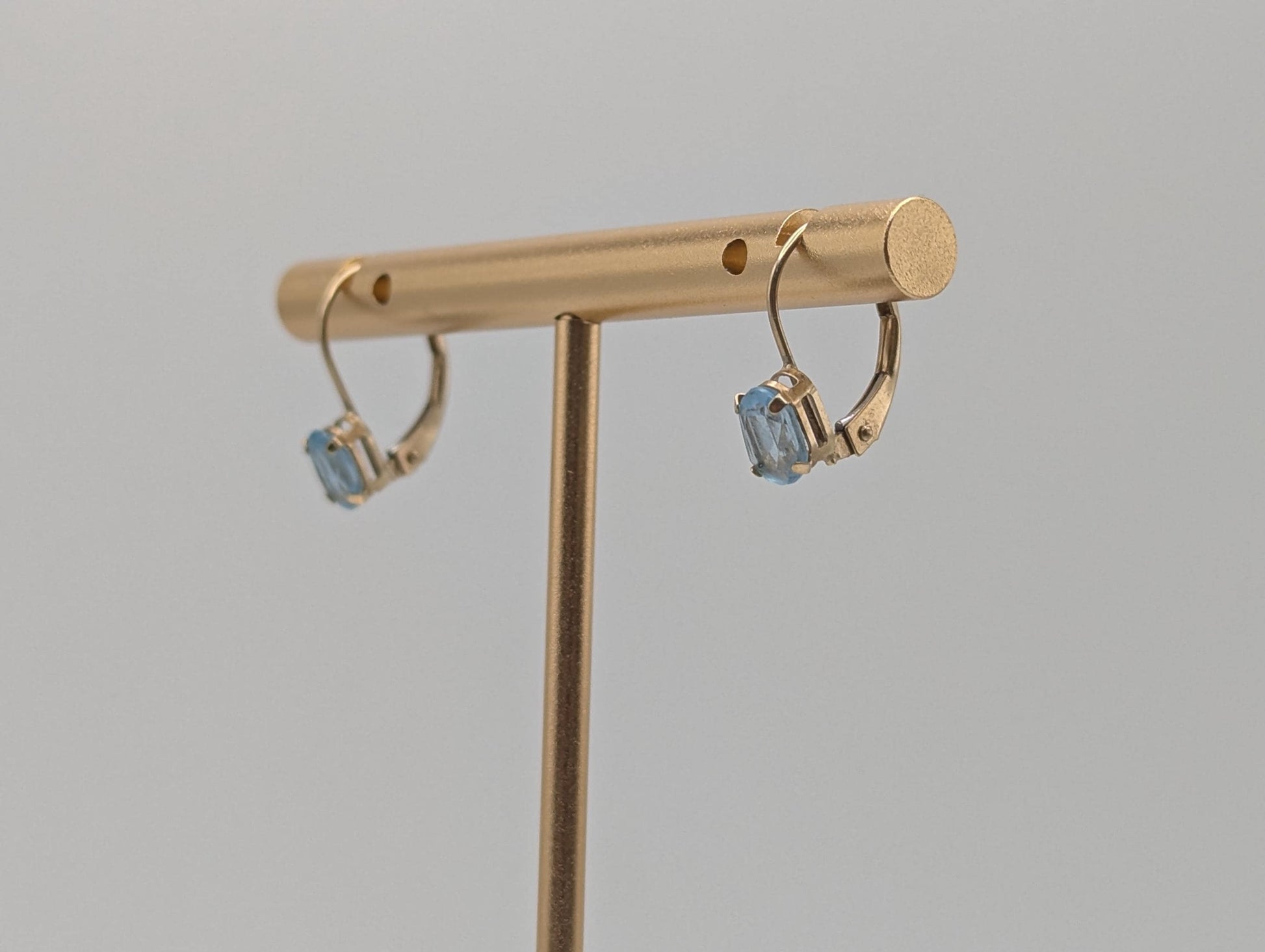 10K Yellow Gold Topaz Drop Dangle Earrings Topaz Earrings