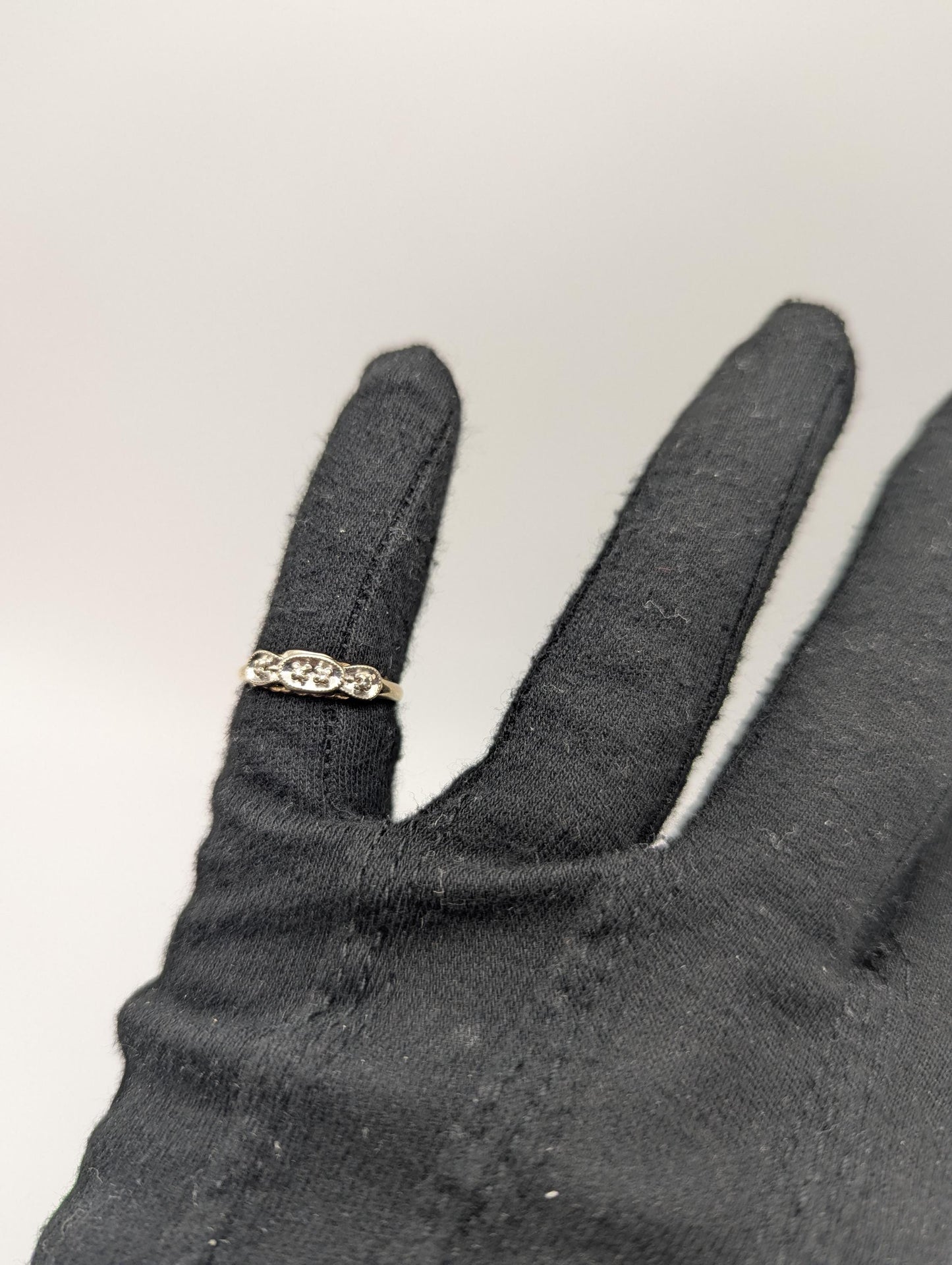 Antique Art Deco 14k Two-Tone Gold Diamond Engagement Wedding Ring