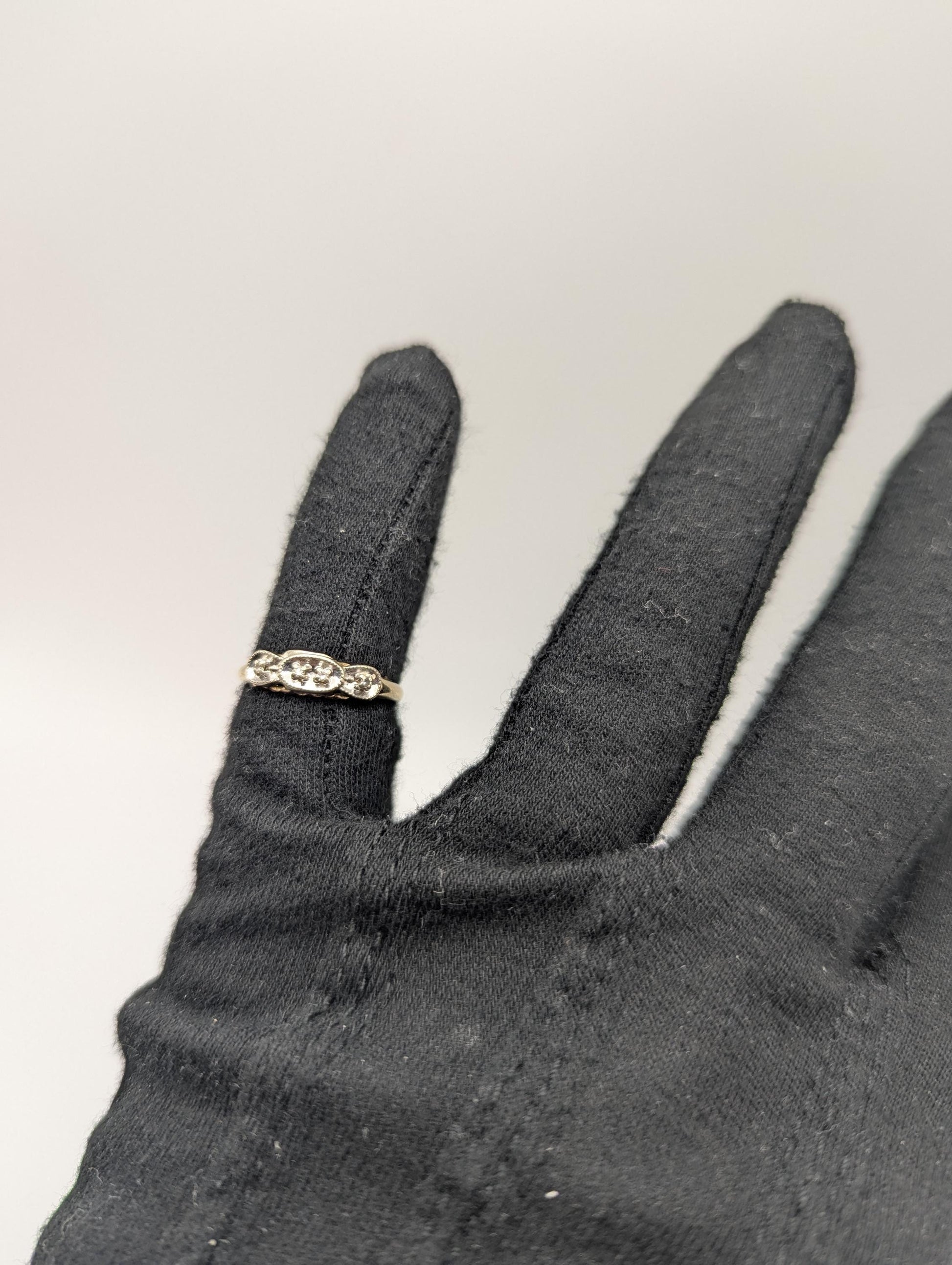 Antique Art Deco 14k Two-Tone Gold Diamond Engagement Wedding Ring