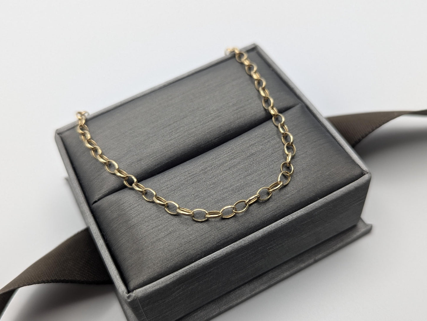 14k Italy Gold Chain Link Bracelet 7.5" Round Link Bracelet