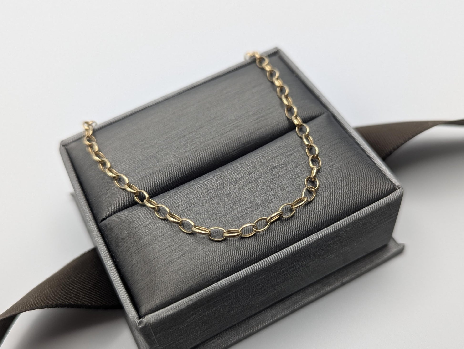 14k Italy Gold Chain Link Bracelet 7.5" Round Link Bracelet