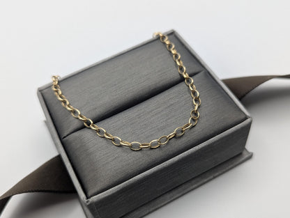14k Italy Gold Chain Link Bracelet 7.5" Round Link Bracelet