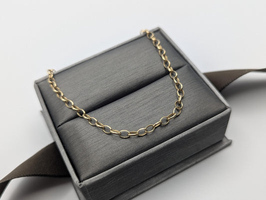 14k Italy Gold Chain Link Bracelet 7.5" Round Link Bracelet