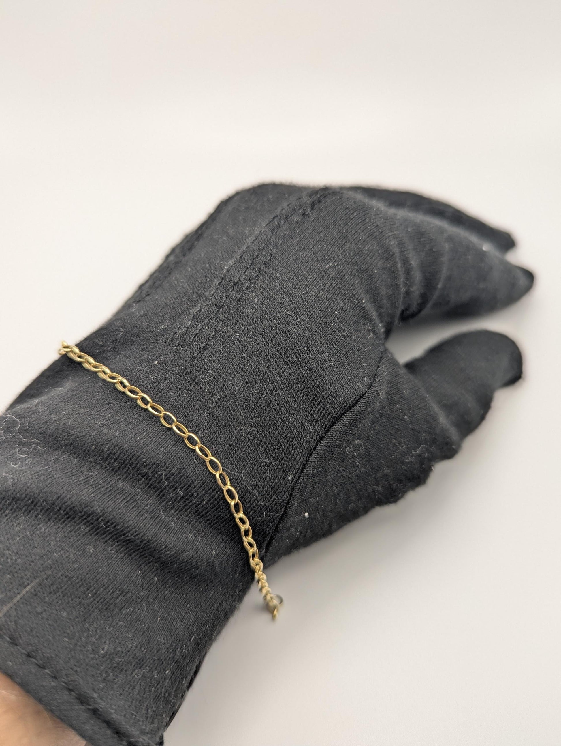 14k Italy Gold Chain Link Bracelet 7.5" Round Link Bracelet
