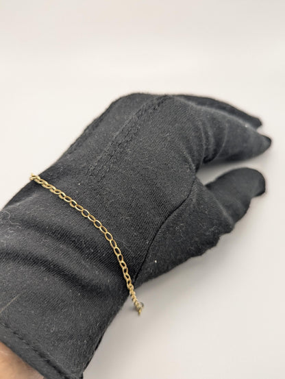 14k Italy Gold Chain Link Bracelet 7.5" Round Link Bracelet