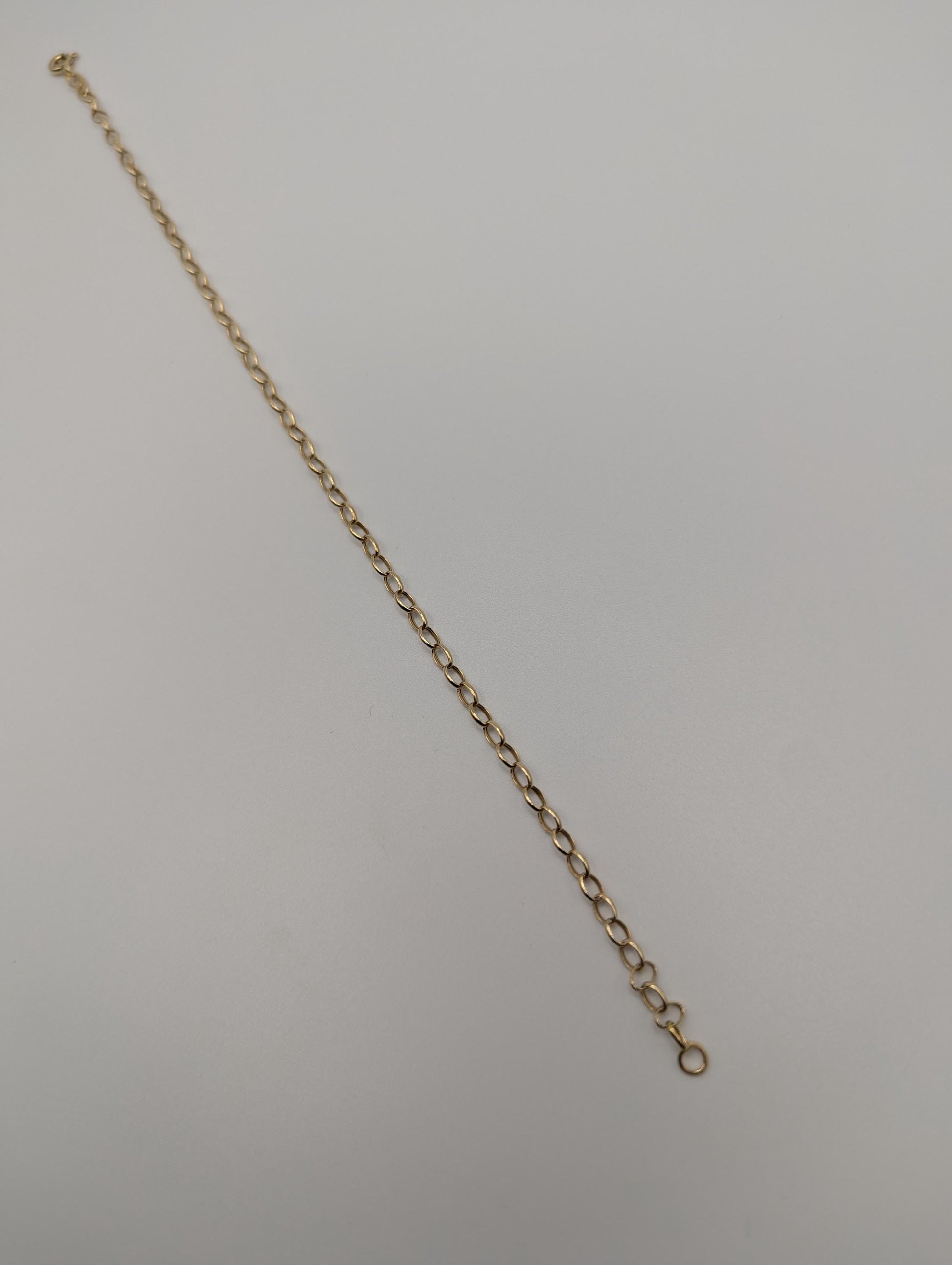 14k Italy Gold Chain Link Bracelet 7.5" Round Link Bracelet