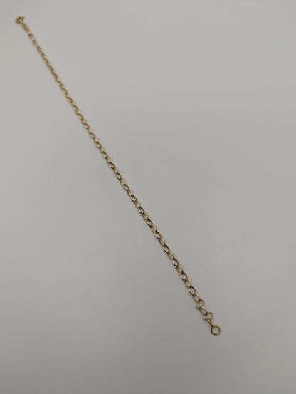14k Italy Gold Chain Link Bracelet 7.5" Round Link Bracelet