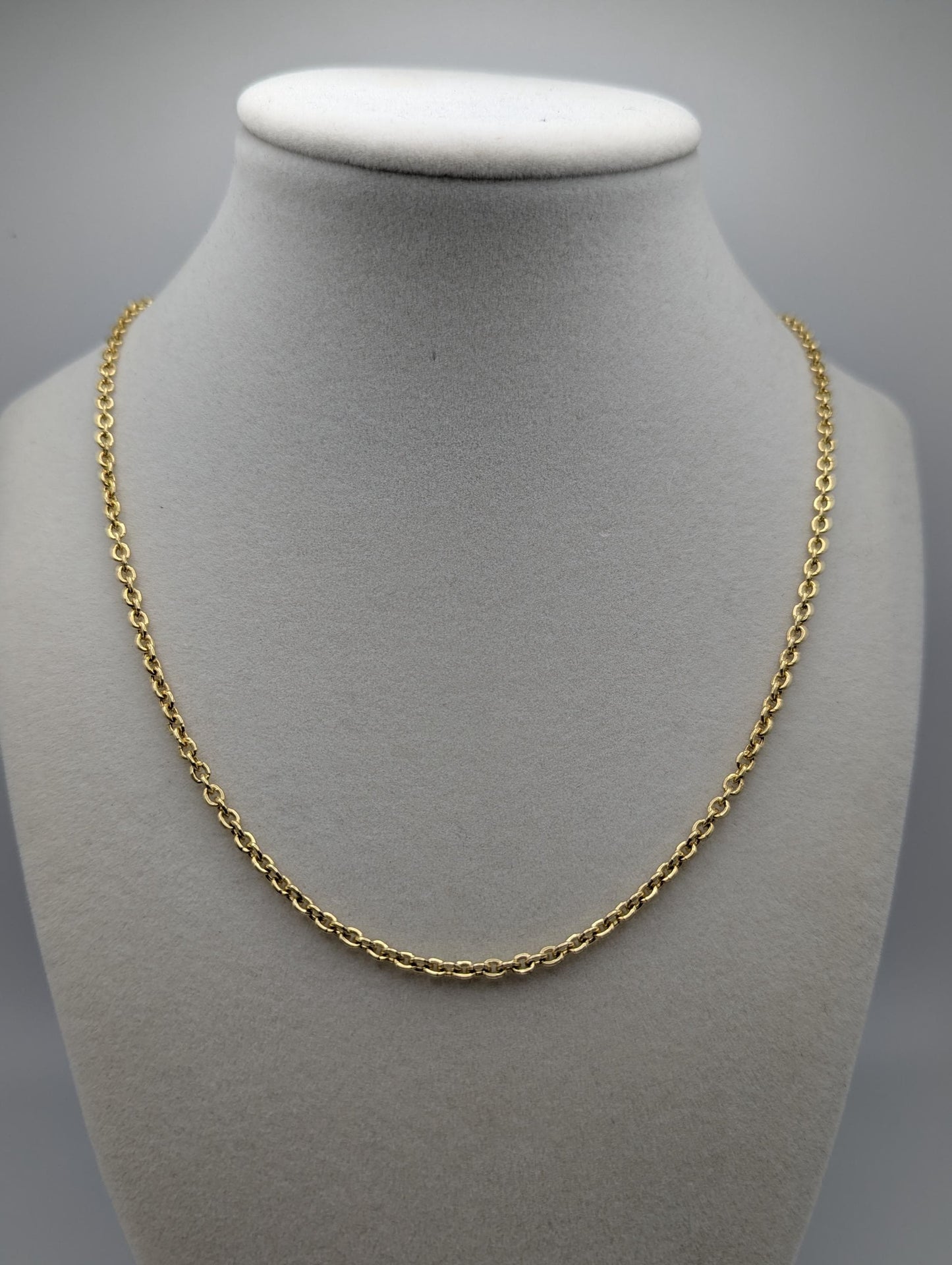 14k Yellow Gold Chain Link Necklace Yellow Gold Round Link Chain 24"