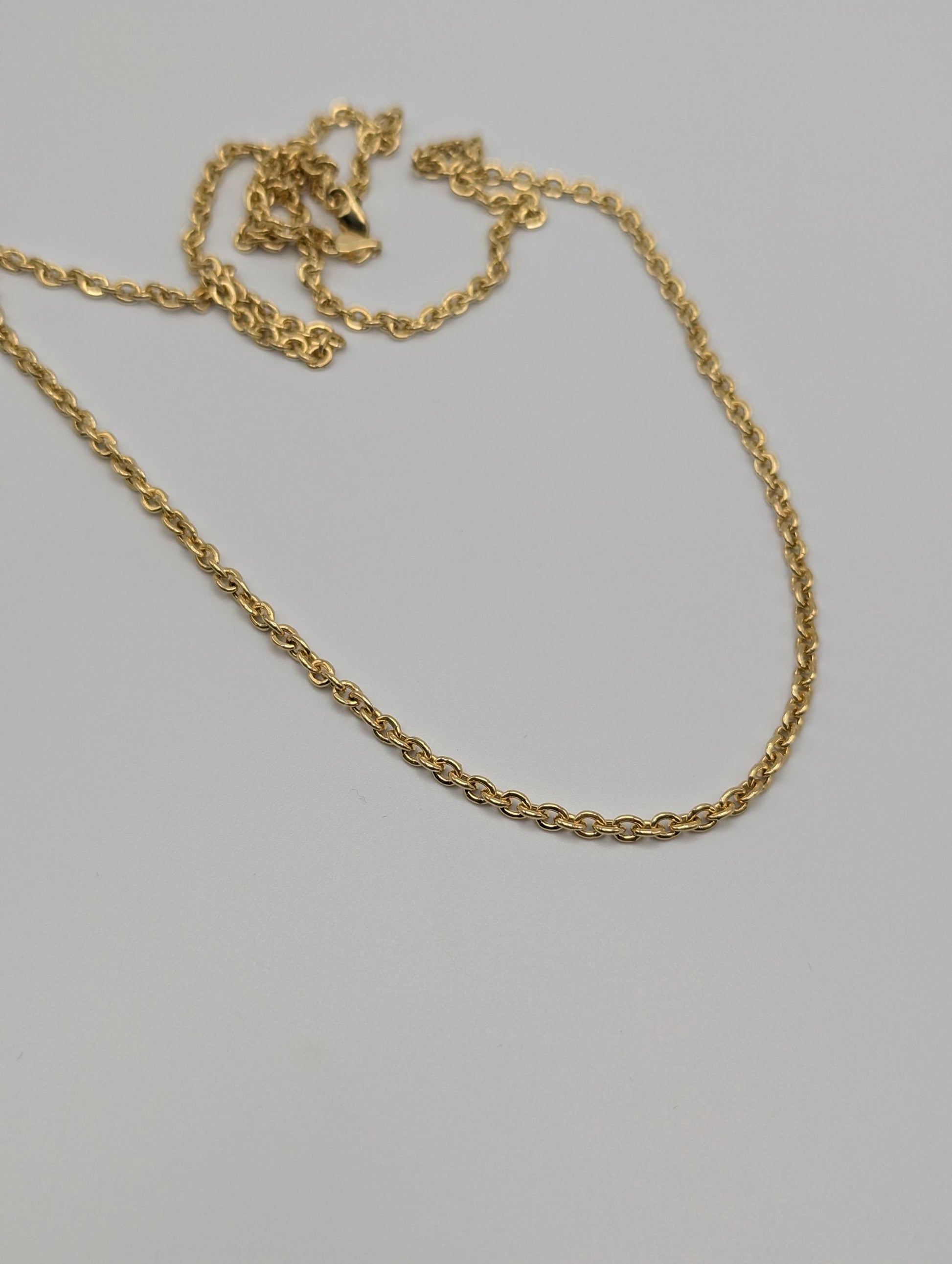 14k Yellow Gold Chain Link Necklace Yellow Gold Round Link Chain 24"