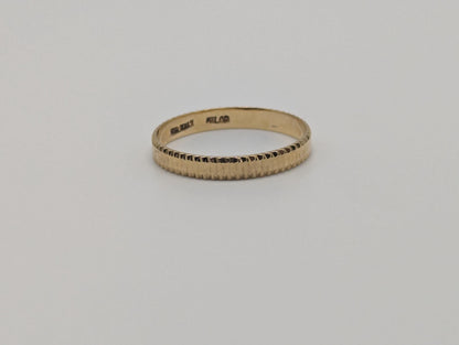 18k Milor Italy Gold Etched Edges Wedding Ring Italian Gold Ring.