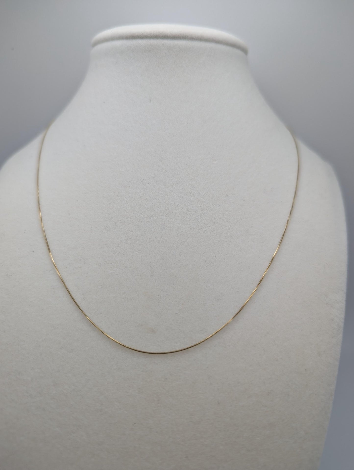 10k Yellow Gold Box Chain Necklace 18inch Box Chain Vintage Italian Box Chain.