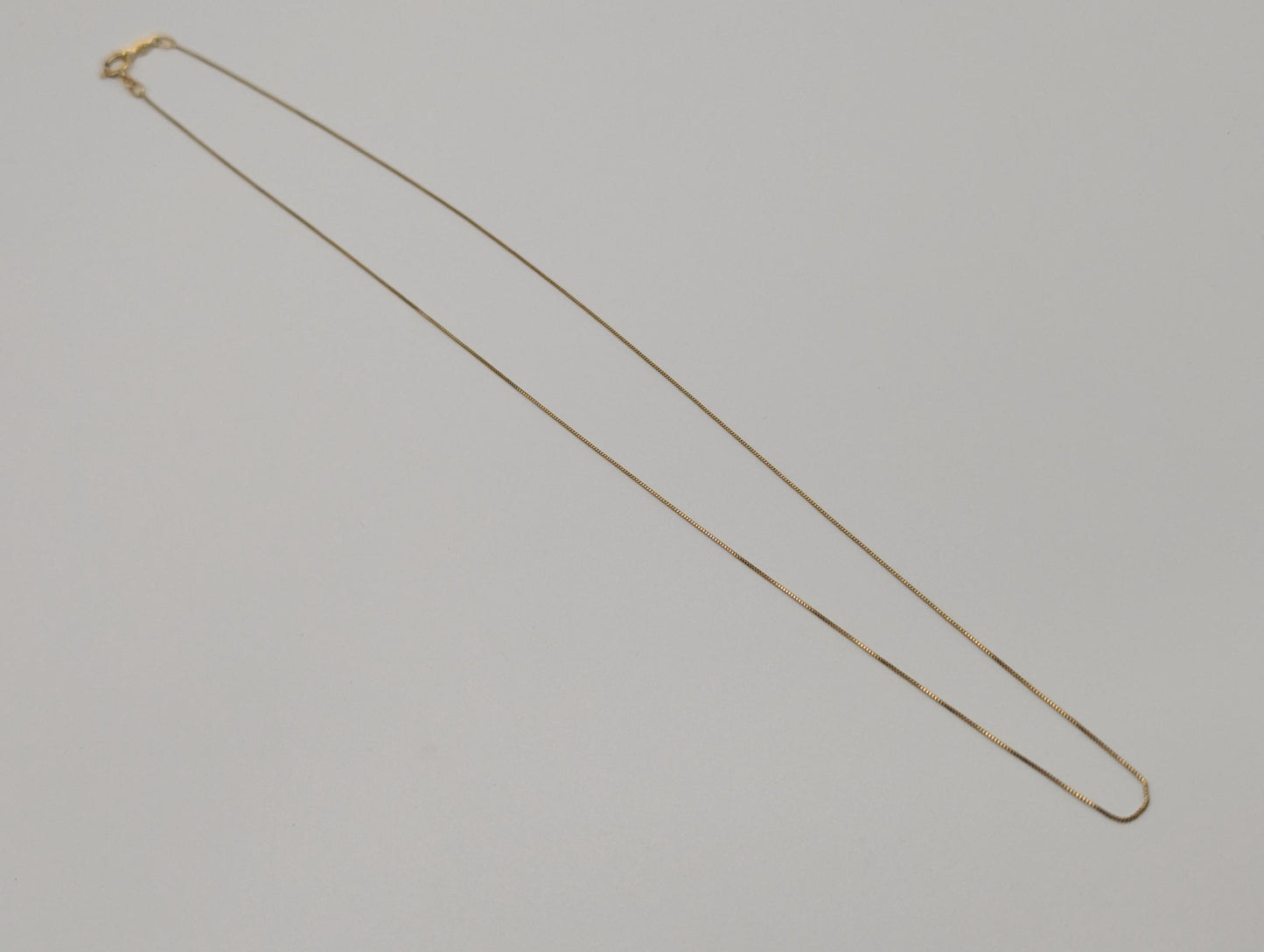 10k Yellow Gold Box Chain Necklace 18inch Box Chain Vintage Italian Box Chain.
