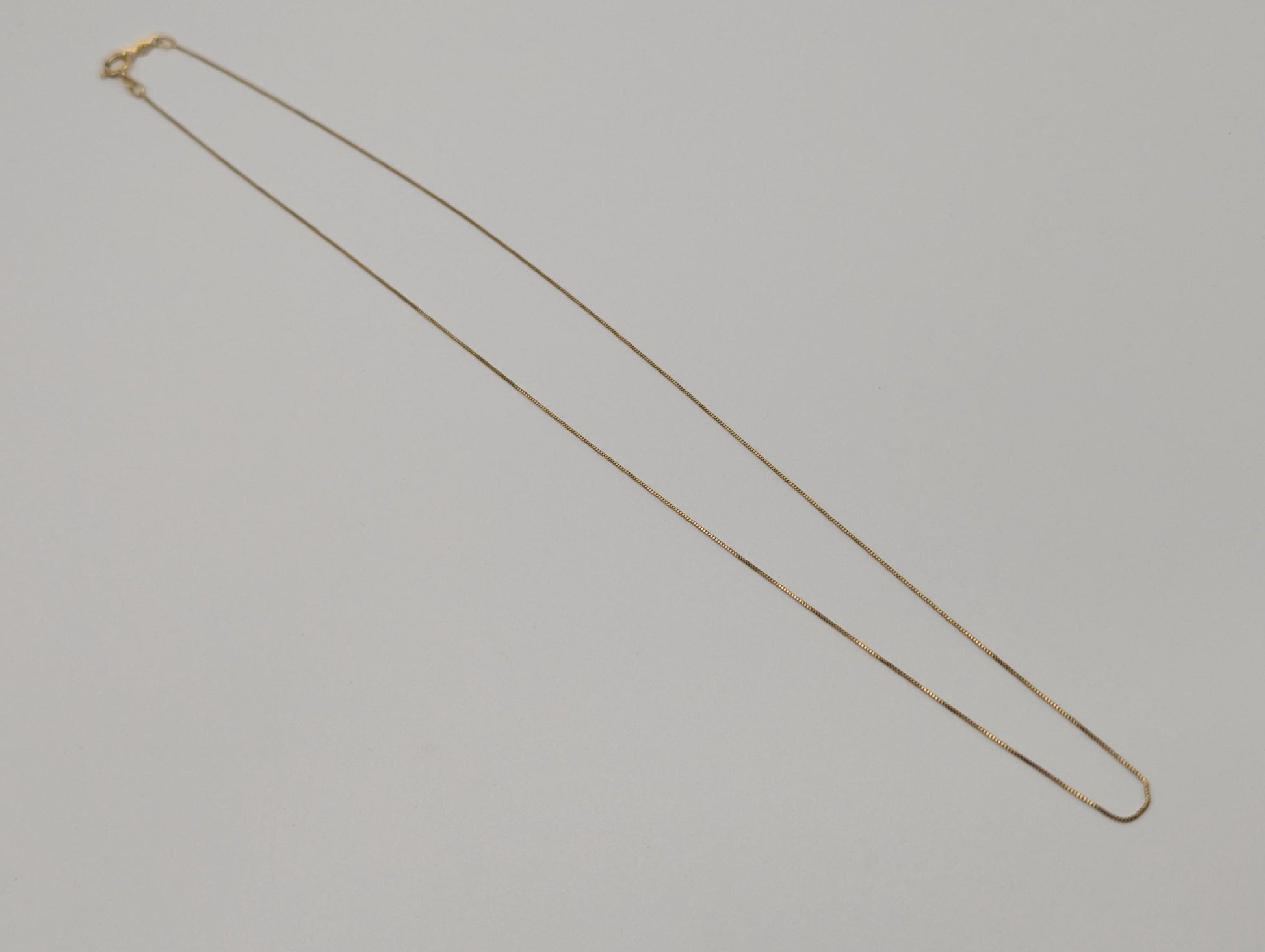 10k Yellow Gold Box Chain Necklace 18inch Box Chain Vintage Italian Box Chain.