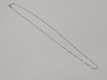 10k Yellow Gold Box Chain Necklace 18inch Box Chain Vintage Italian Box Chain.