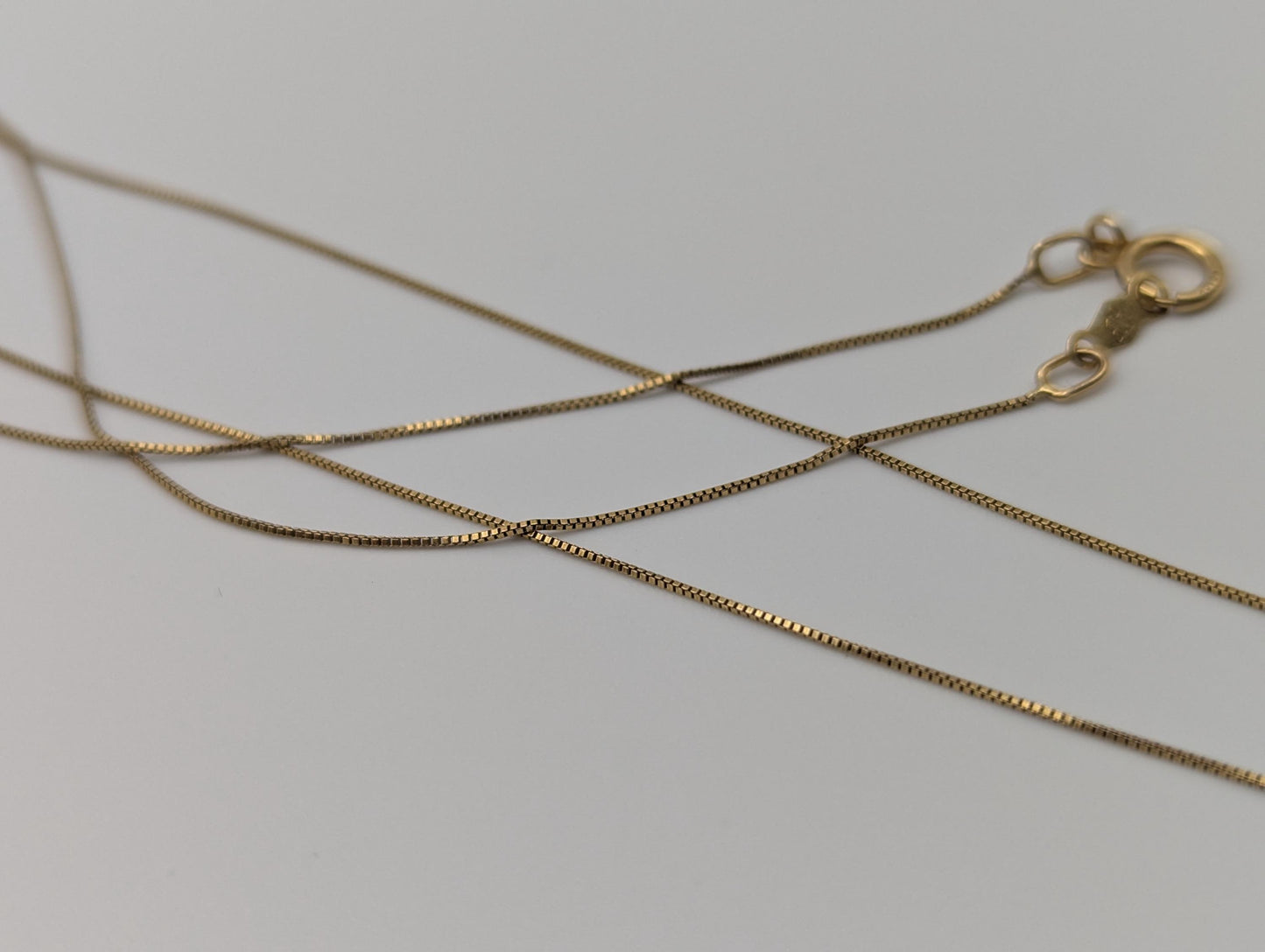 10k Yellow Gold Box Chain Necklace 18inch Box Chain Vintage Italian Box Chain.