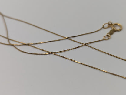 10k Yellow Gold Box Chain Necklace 18inch Box Chain Vintage Italian Box Chain.