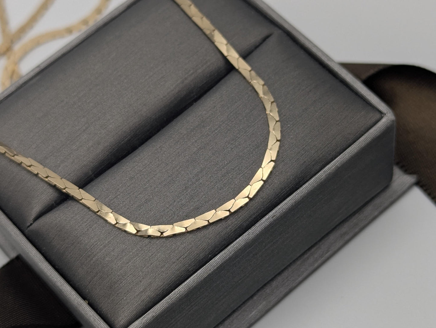 14k Italy Yellow Gold Heavy 8gr Speciality Flat Chain Necklace Yellow Gold 21"