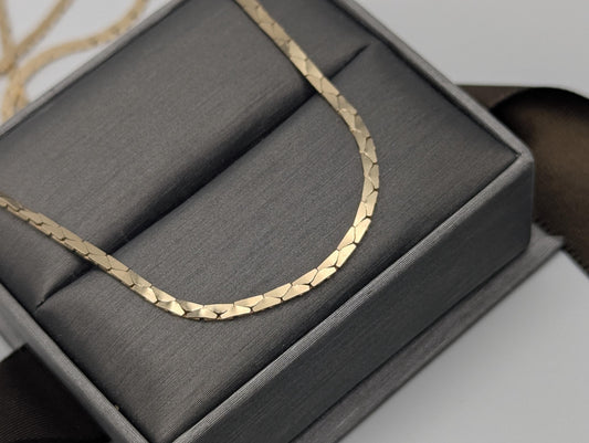 14k Italy Yellow Gold Heavy 8gr Speciality Flat Chain Necklace Yellow Gold 21"