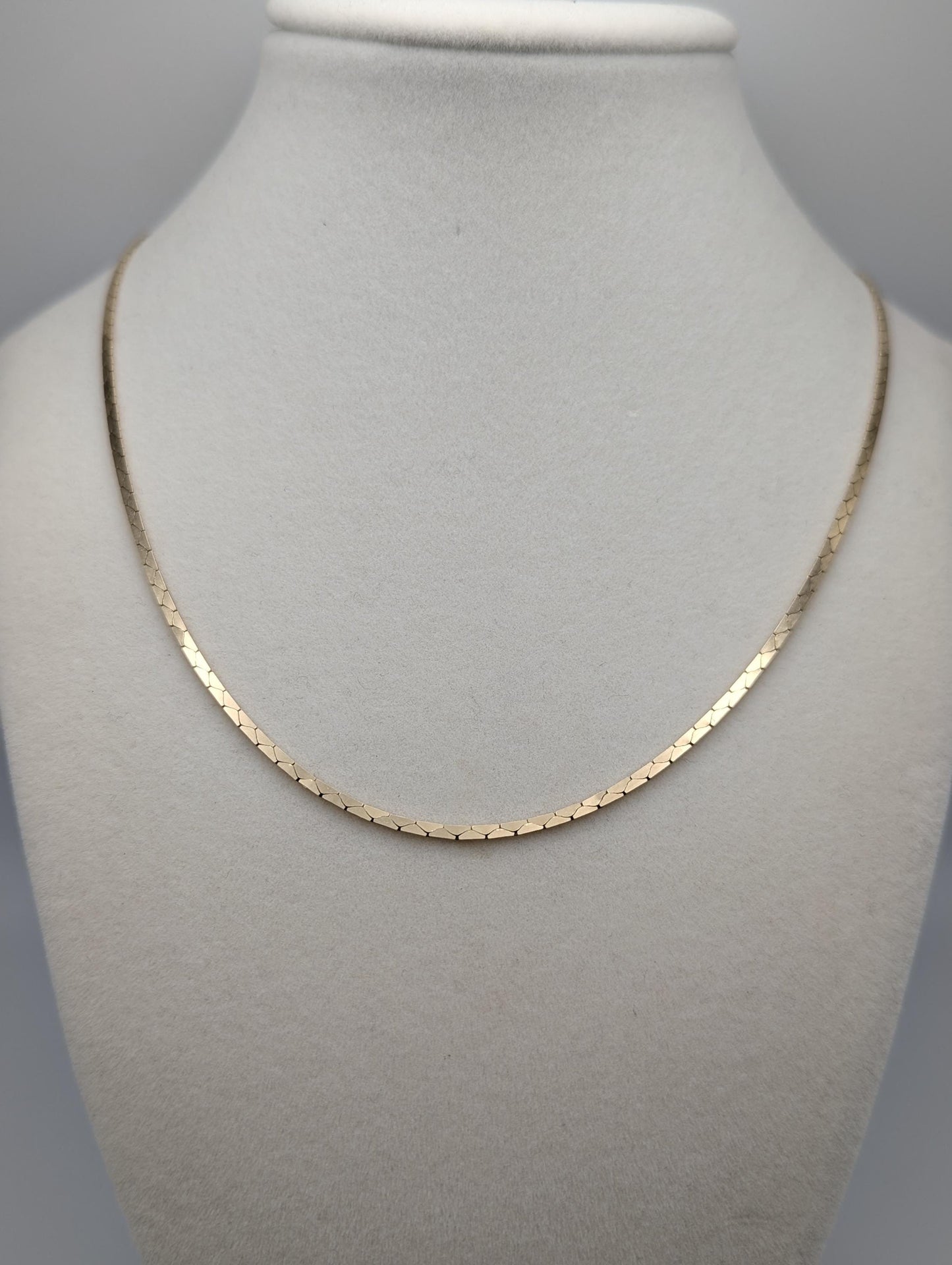 14k Italy Yellow Gold Heavy 8gr Speciality Flat Chain Necklace Yellow Gold 21"