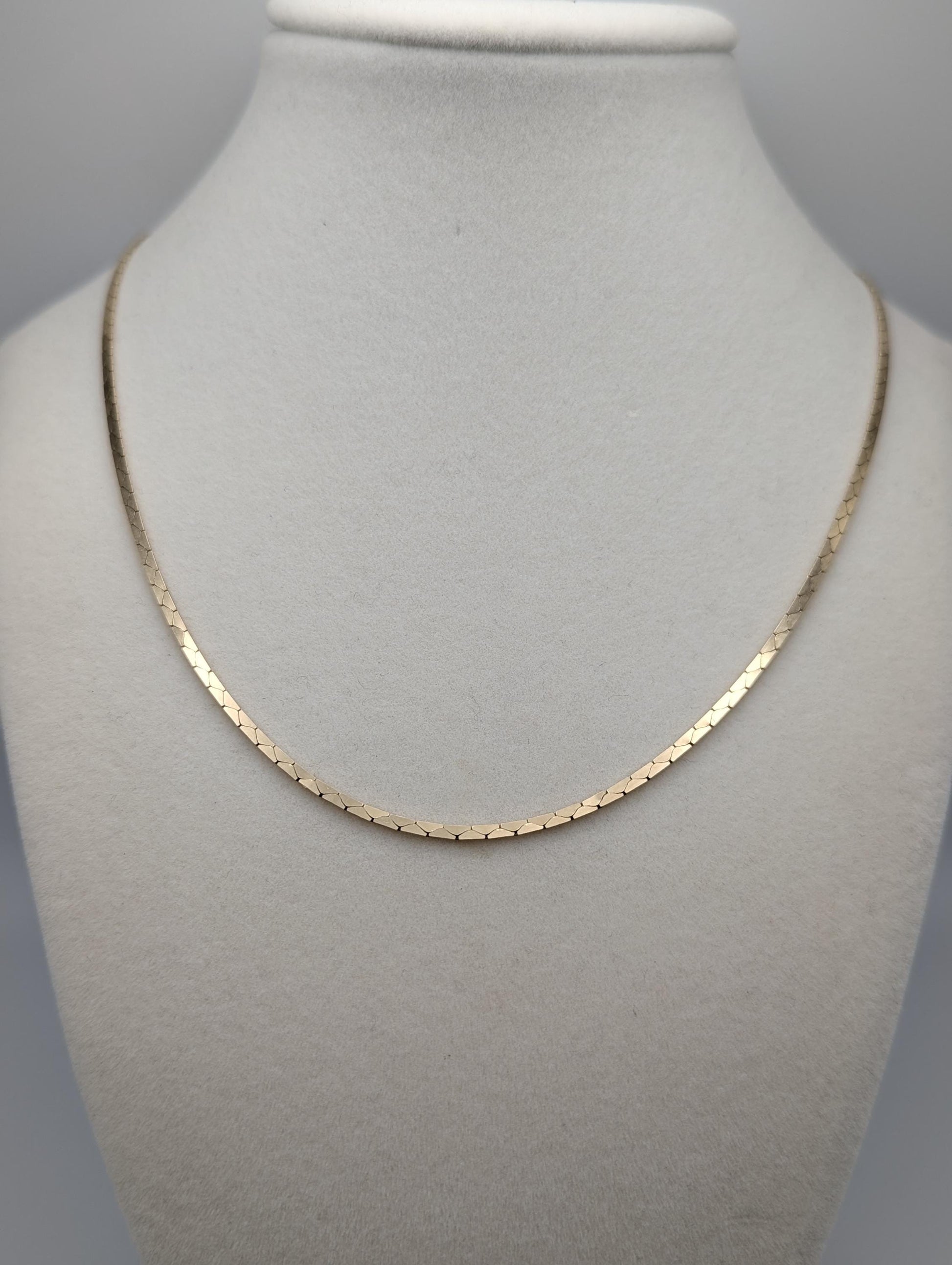 14k Italy Yellow Gold Heavy 8gr Speciality Flat Chain Necklace Yellow Gold 21"