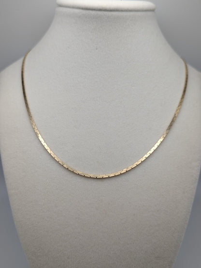 14k Italy Yellow Gold Heavy 8gr Speciality Flat Chain Necklace Yellow Gold 21"