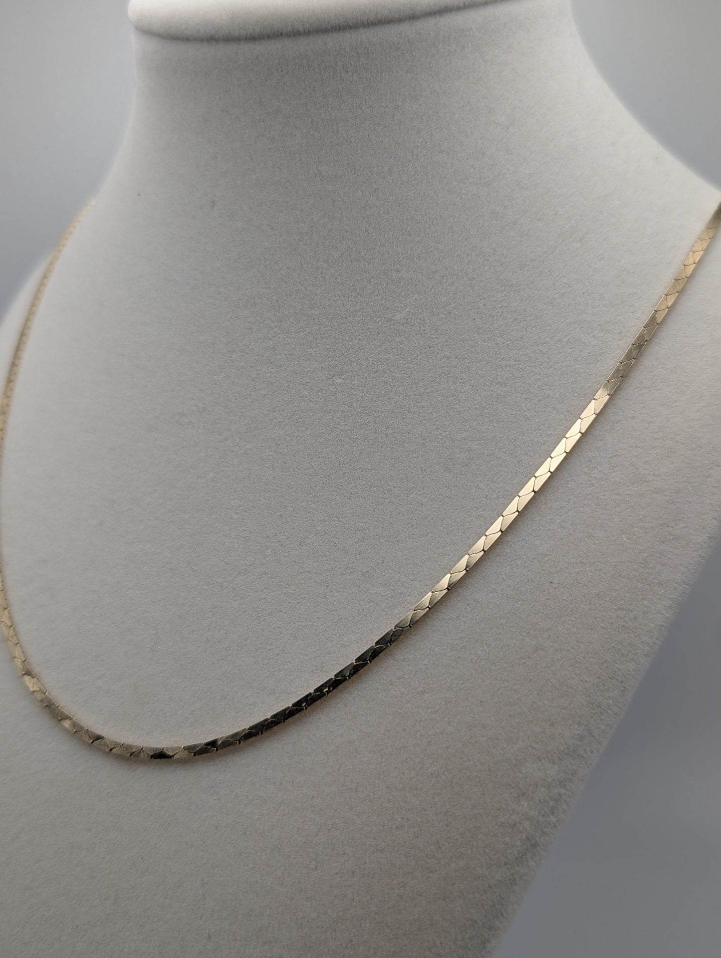 14k Italy Yellow Gold Heavy 8gr Speciality Flat Chain Necklace Yellow Gold 21"