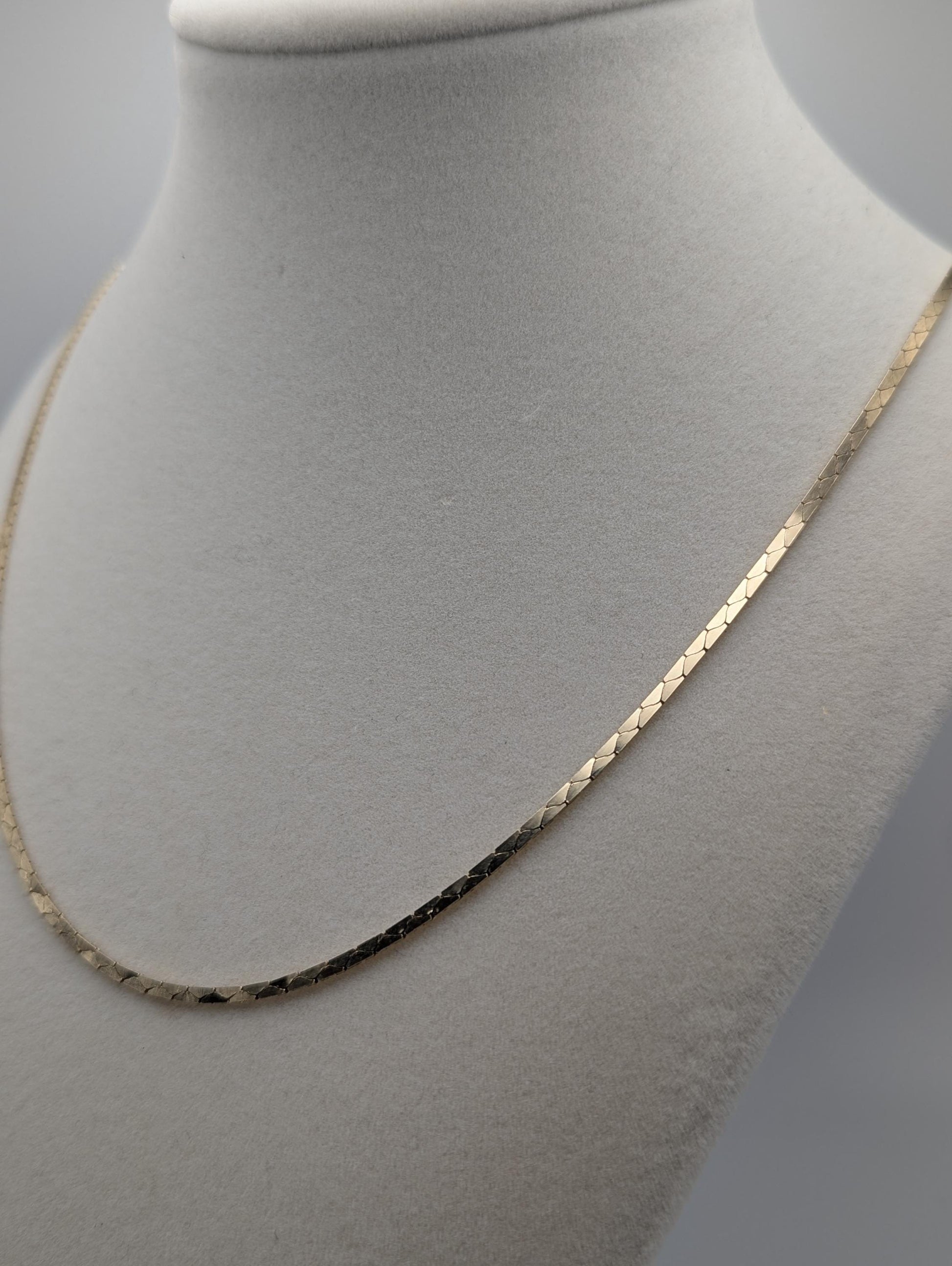 14k Italy Yellow Gold Heavy 8gr Speciality Flat Chain Necklace Yellow Gold 21"