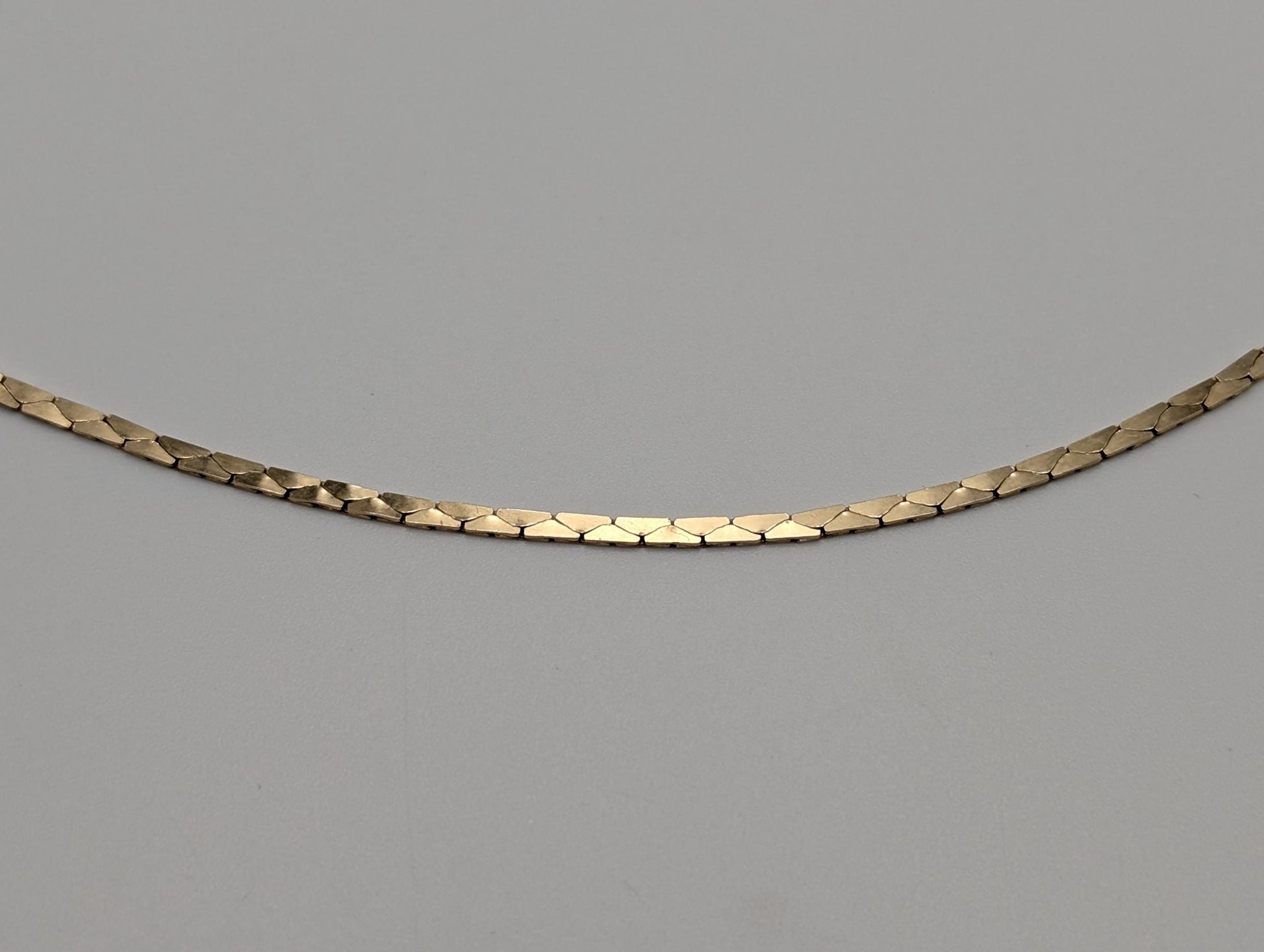 14k Italy Yellow Gold Heavy 8gr Speciality Flat Chain Necklace Yellow Gold 21"