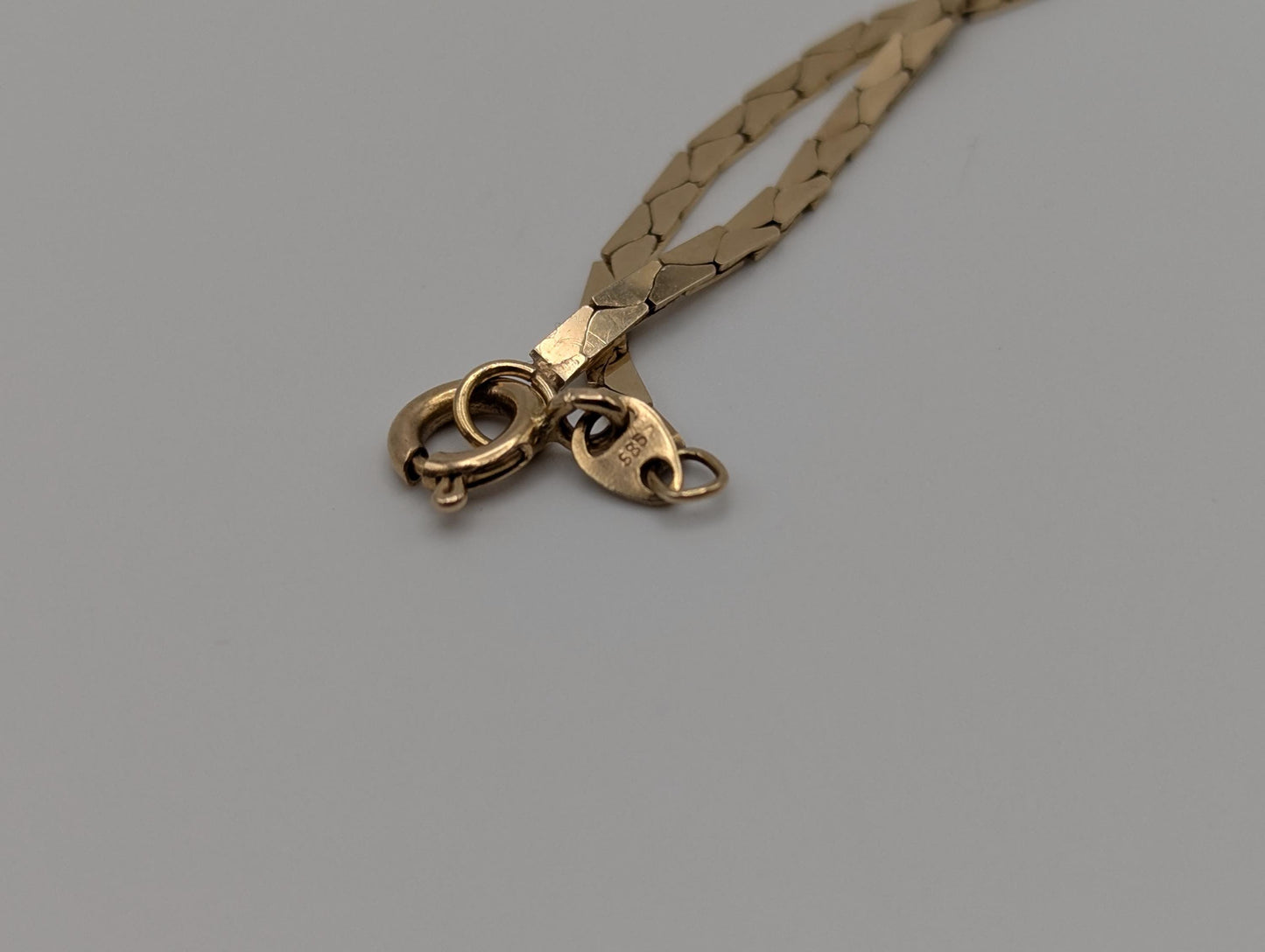 14k Italy Yellow Gold Heavy 8gr Speciality Flat Chain Necklace Yellow Gold 21"