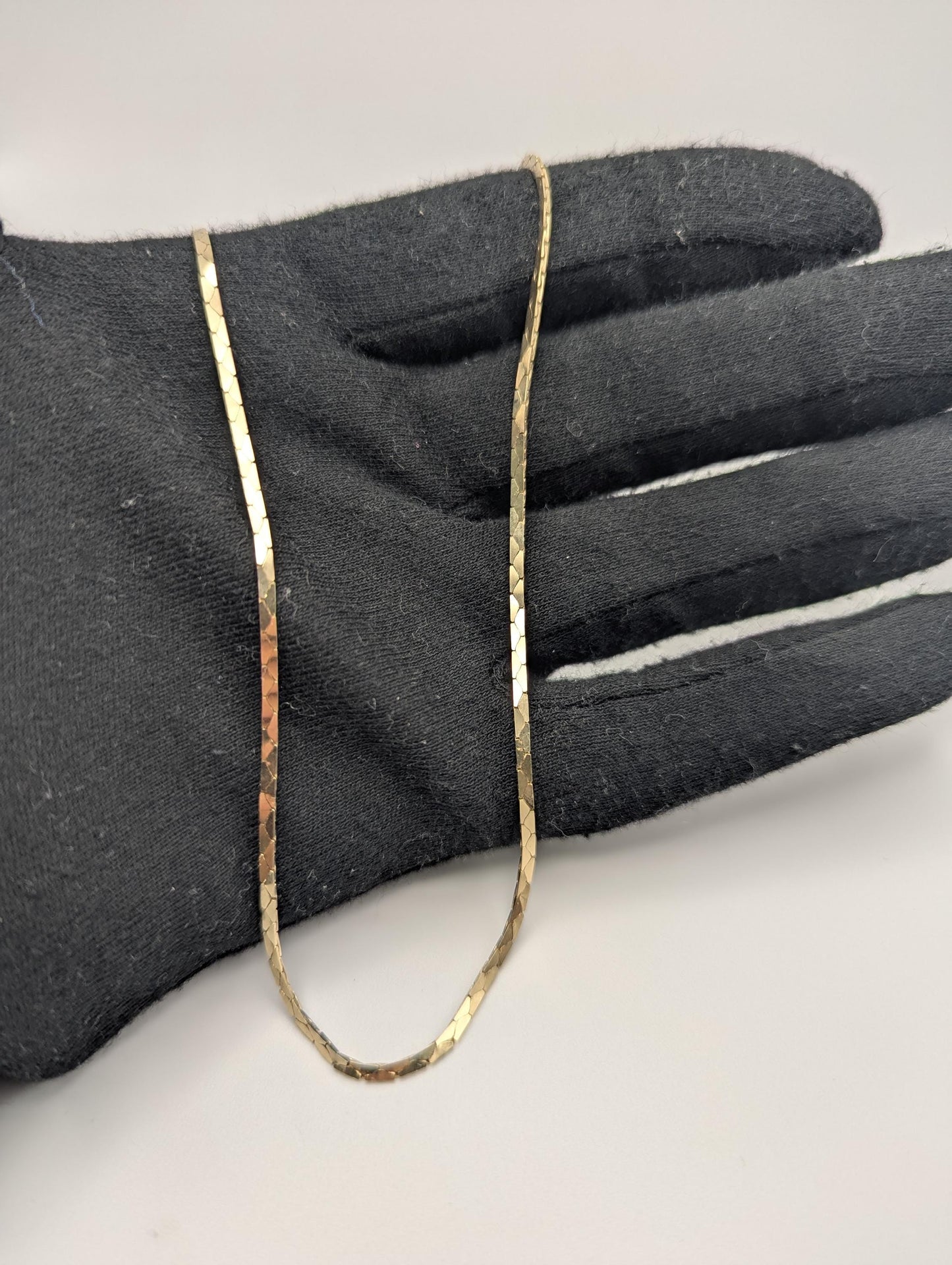 14k Italy Yellow Gold Heavy 8gr Speciality Flat Chain Necklace Yellow Gold 21"